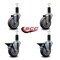 Service Caster 4'' Thermoplastic Rubber Wheel Swivel 1-1/4'' Expanding Stem Caster Set 2 Brakes, 4PK SCC-EX20S414-TPRB-2-PLB-2-114 - alternate 5